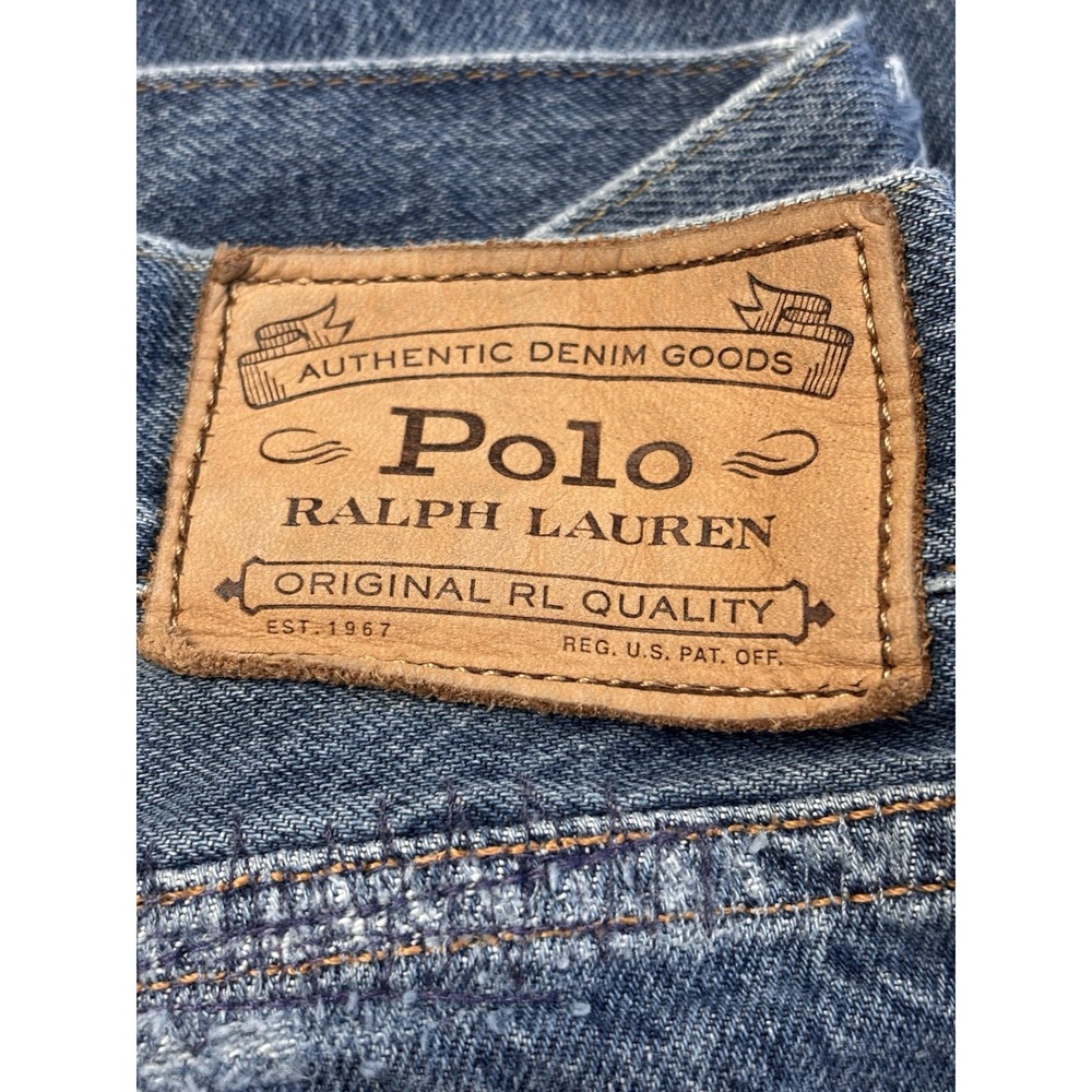 Polo Ralph Lauren Womens 26 Avery Boyfriend Blue Jeans Cottagecore Patchwork - Picture 4 of 13